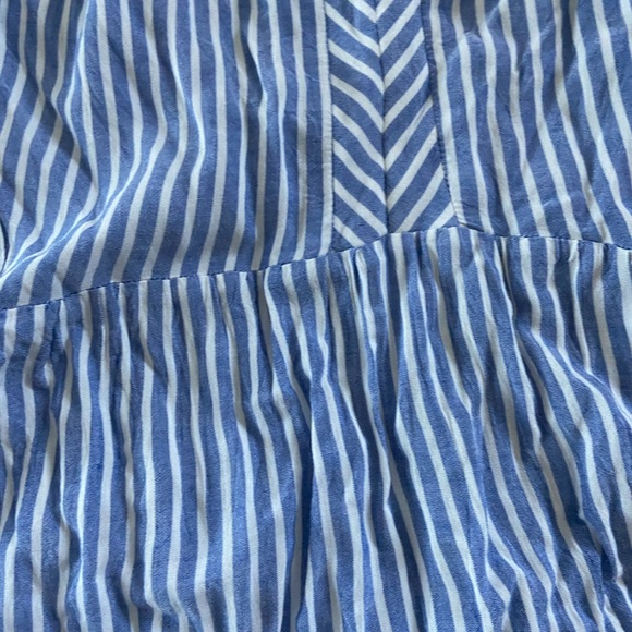 Blue and white striped low cut dress M - Picture 3 of 3